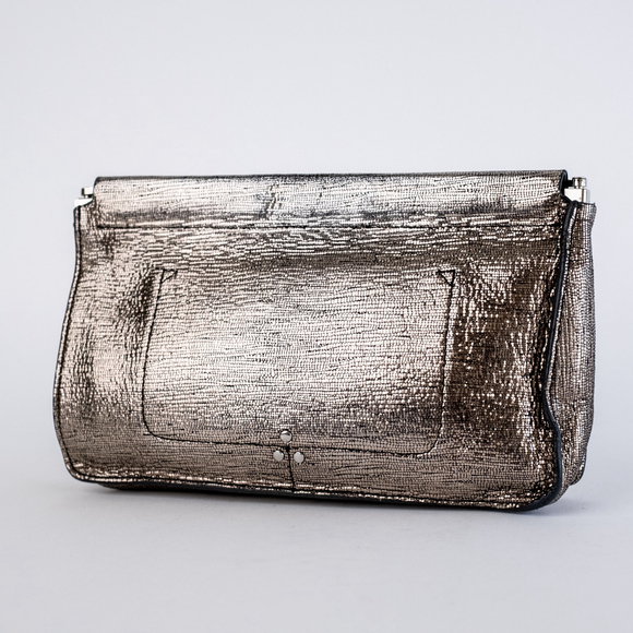 Jerome Dreyfuss Champagne Clic Clac Gold Clutch Women's $270 - Picture 8 of 15